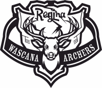 regina wascana archers logo - fichier DXF SVG CDR coupe, prêt à découper pour plasma routeur laser