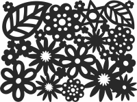 Floral Roses flowers clipart - For Laser Cut DXF CDR SVG Files - free download