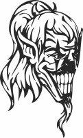 Scary girl Clown cliparts - For Laser Cut DXF CDR SVG Files - free download