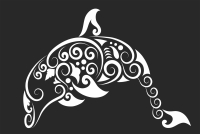 Dolphin  decorative art - For Laser Cut DXF CDR SVG Files - free download