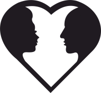 Heart Couple valentine love sign - Para archivos DXF CDR SVG cortados con láser - descarga gratuita