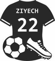 Personalized Soccer Jersey monogram decor - For Laser Cut DXF CDR SVG Files - free download