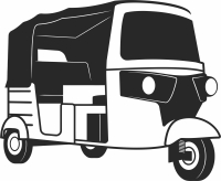 tuk tuk three wheeler auto clipart - For Laser Cut DXF CDR SVG Files - free download