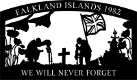 we will never forget falkland islands - Para archivos DXF CDR SVG cortados con láser - descarga gratuita