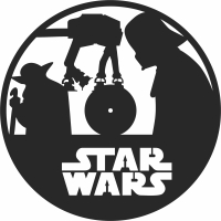 star wars wall vinyl clock - For Laser Cut DXF CDR SVG Files - free download