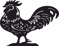 Rooster Hen Chicken Garden Farm decoration - For Laser Cut DXF CDR SVG Files - free download