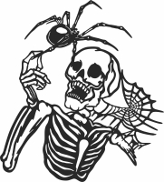 Spider skull scary clipart - Para archivos DXF CDR SVG cortados con láser - descarga gratuita