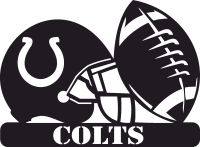 Indianapolis Colts NFL helmet LOGO - Para archivos DXF CDR SVG cortados con láser - descarga gratuita