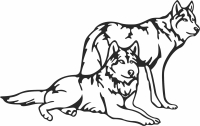 wolves cliparts - fichier DXF SVG CDR coupe, prêt à découper pour plasma routeur laser