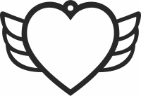 Heart wings ornament - Para archivos DXF CDR SVG cortados con láser - descarga gratuita