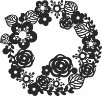 floral flowers wreath art - For Laser Cut DXF CDR SVG Files - free download