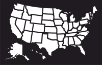 US States Map - fichier DXF SVG CDR coupe, prêt à découper pour plasma routeur laser