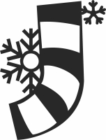 j split letter monogram christmas - Para archivos DXF CDR SVG cortados con láser - descarga gratuita