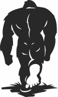 walking bigfoot sasquatch clipart - For Laser Cut DXF CDR SVG Files - free download