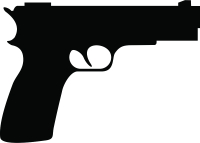 Weapon pistol Gun Silhouette - For Laser Cut DXF CDR SVG Files - free download