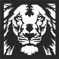 lion face wall decor - Para archivos DXF CDR SVG cortados con láser - descarga gratuita