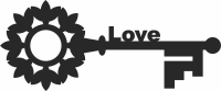 key love you cliparts - fichier DXF SVG CDR coupe, prêt à découper pour plasma routeur laser