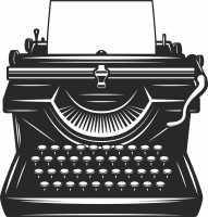 retro Typewriter clipart - Para archivos DXF CDR SVG cortados con láser - descarga gratuita