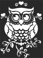 Owl floral wall decor - Para archivos DXF CDR SVG cortados con láser - descarga gratuita