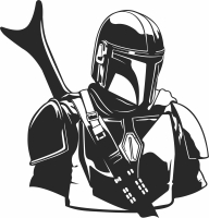 The Mandalorian star wars figure - For Laser Cut DXF CDR SVG Files - free download