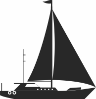 ship boat clipart - For Laser Cut DXF CDR SVG Files - free download
