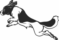 Dog Jumping art clipart - Para archivos DXF CDR SVG cortados con láser - descarga gratuita