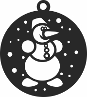 snowman christmas ornament - fichier DXF SVG CDR coupe, prêt à découper pour plasma routeur laser