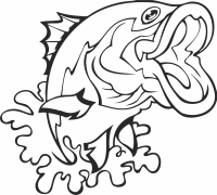 fish drawing clipart - For Laser Cut DXF CDR SVG Files - free download