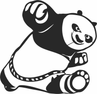 kung fu panda clipart - fichier DXF SVG CDR coupe, prêt à découper pour plasma routeur laser