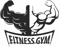 Muscular Bodybuilder wall fitness sign - For Laser Cut DXF CDR SVG Files - free download