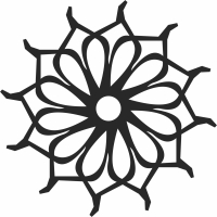 rose Mandala wall decor - For Laser Cut DXF CDR SVG Files - free download