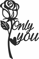 Flower only you clipart - For Laser Cut DXF CDR SVG Files - free download