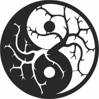 Yin Yang tree wall sign - For Laser Cut DXF CDR SVG Files - free download