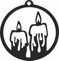 Christmas candle ornaments - For Laser Cut DXF CDR SVG Files - free download