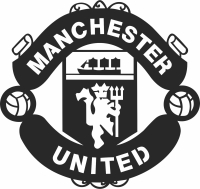Manchester united Football Club logo - For Laser Cut DXF CDR SVG Files - free download