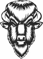 American bison buffalo head clipart - fichier DXF SVG CDR coupe, prêt à découper pour plasma routeur laser