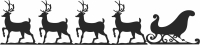 Santa christmas Sleigh deers clipart - fichier DXF SVG CDR coupe, prêt à découper pour plasma routeur laser