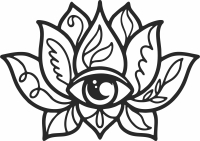 Lotus flower eye cliparts - For Laser Cut DXF CDR SVG Files - free download