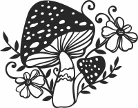 Mushroom wall design - Para archivos DXF CDR SVG cortados con láser - descarga gratuita