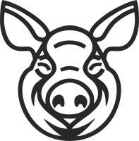 pig head clipart - For Laser Cut DXF CDR SVG Files - free download