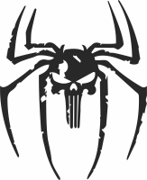 Spider Skull cliparts - For Laser Cut DXF CDR SVG Files - free download