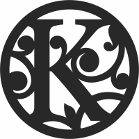 Split letter monogram K - For Laser Cut DXF CDR SVG Files - free download