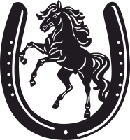 Horse and horseshoe sign - Para archivos DXF CDR SVG cortados con láser - descarga gratuita