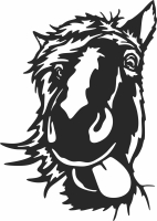 Horse out sticking Tongue clipart - For Laser Cut DXF CDR SVG Files - free download