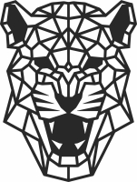 tiger polygonal wall art - Para archivos DXF CDR SVG cortados con láser - descarga gratuita