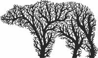 Bear Tree Wall Decor - For Laser Cut DXF CDR SVG Files - free download