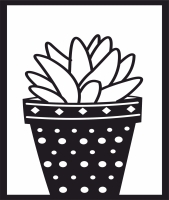 Succulents Plant pot - For Laser Cut DXF CDR SVG Files - free download
