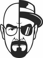 Walter White Heisenberg clipart - For Laser Cut DXF CDR SVG Files - free download