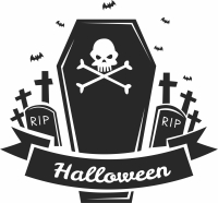 rip Halloween scary clipart - Para archivos DXF CDR SVG cortados con láser - descarga gratuita