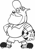 Cartoon Dog Football soccer goal keeper - For Laser Cut DXF CDR SVG Files - free download
